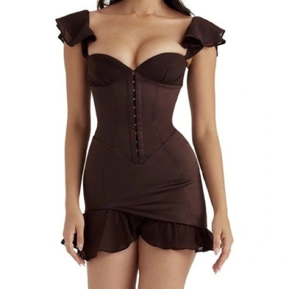 House of CB Dionne Espresso Dress